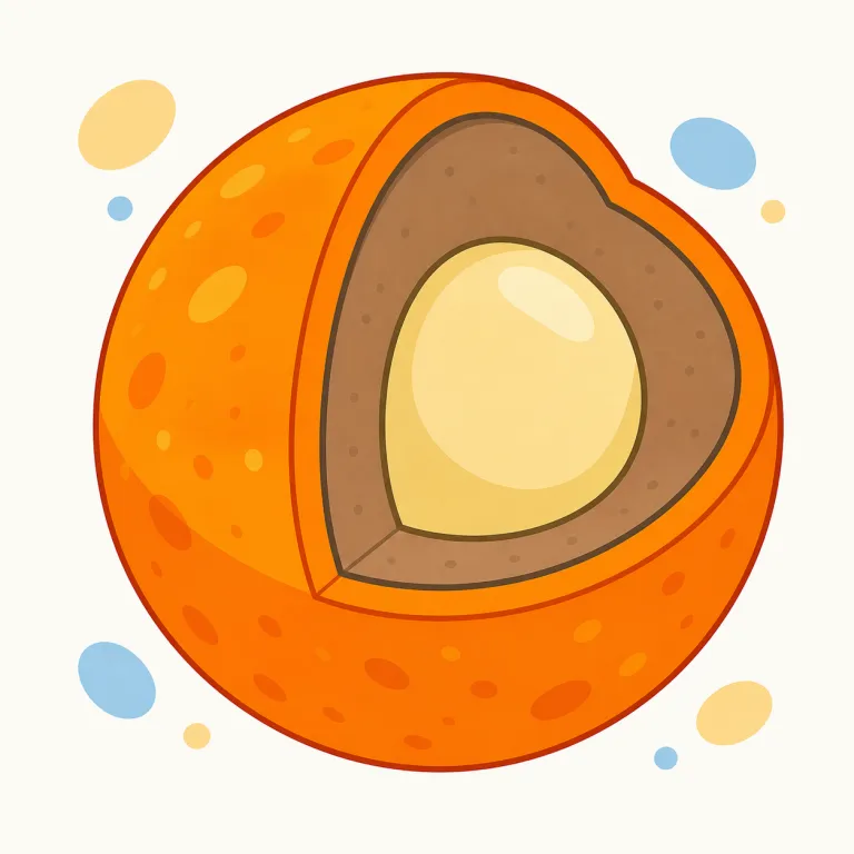 outer（外側・形容詞）の覚え方イラスト — outer は out に比較を表す -er が付いた形と考え、「内側ではなく外側にある」と覚えると定着します