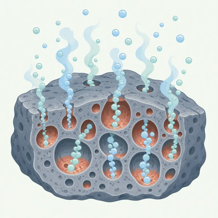 outgassing（ガスの放出・名詞）の覚え方イラスト — まず中心は知っている gas
