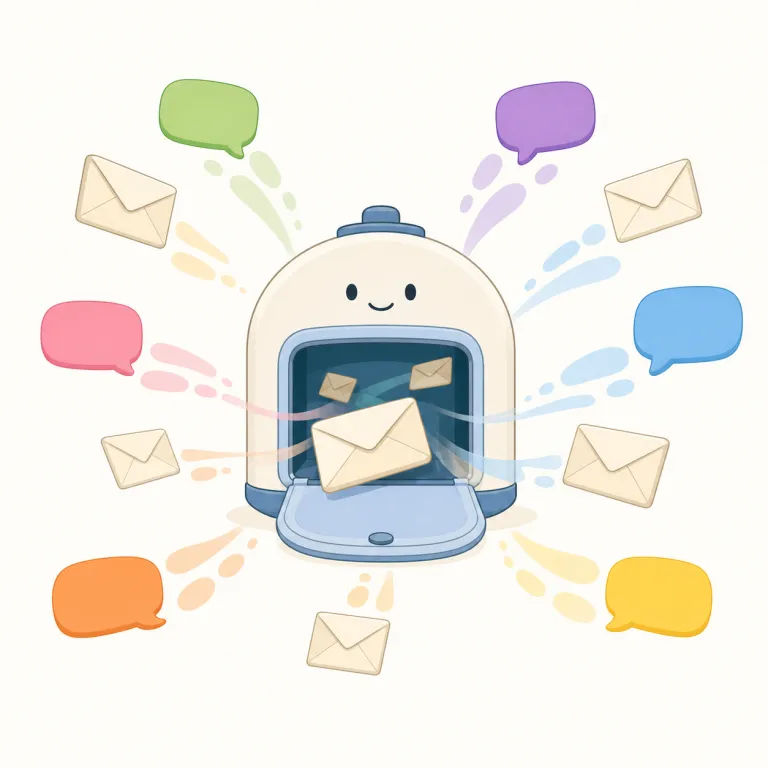 outgoing（発信の・adjective）の覚え方イラスト
