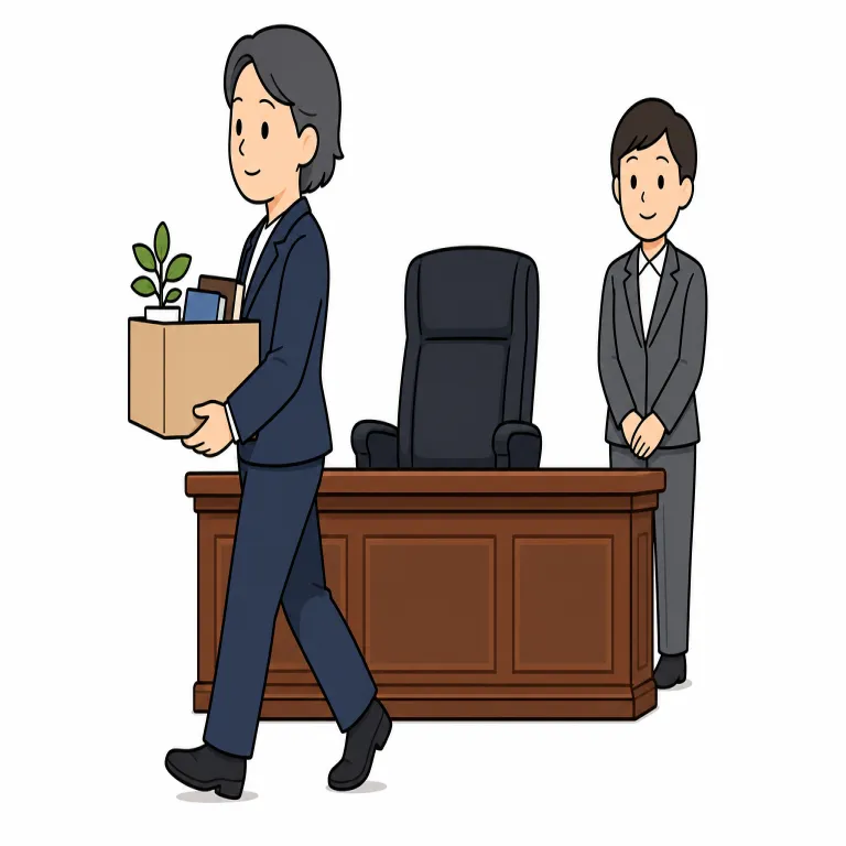 outgoing（退任する・adjective）の覚え方イラスト