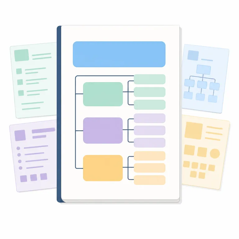 outline（概要・名詞）の覚え方イラスト — outline を「外枠だけ先に引く」と考えると、この意味では内容の細部ではなく“構成の枠”が中心だと分かります