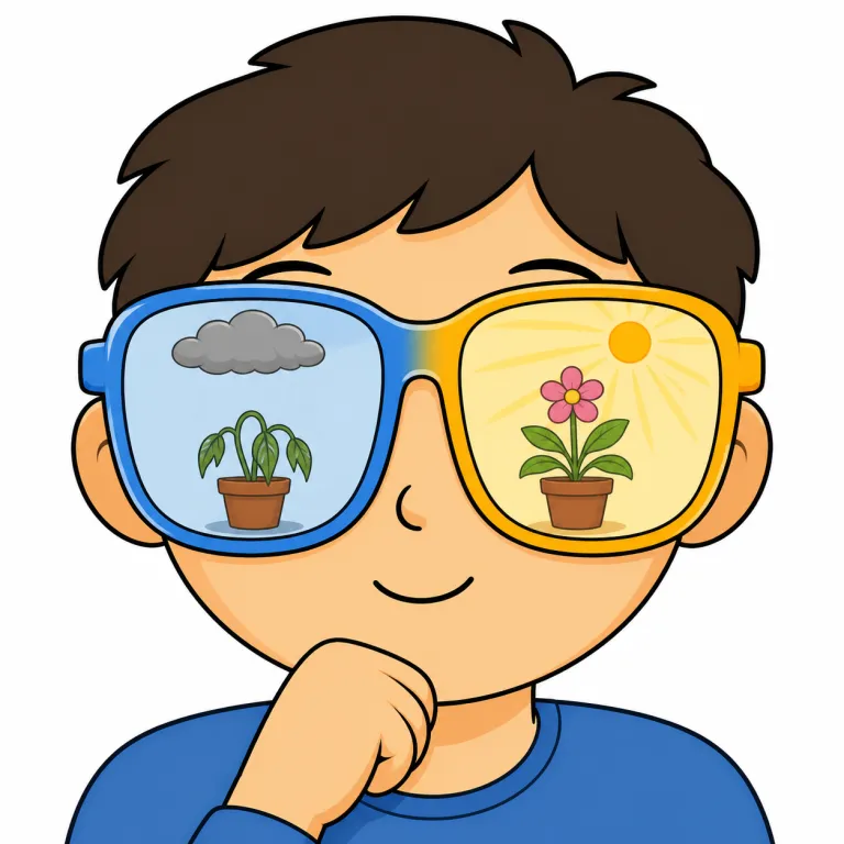 outlook（考え方・noun）の覚え方イラスト