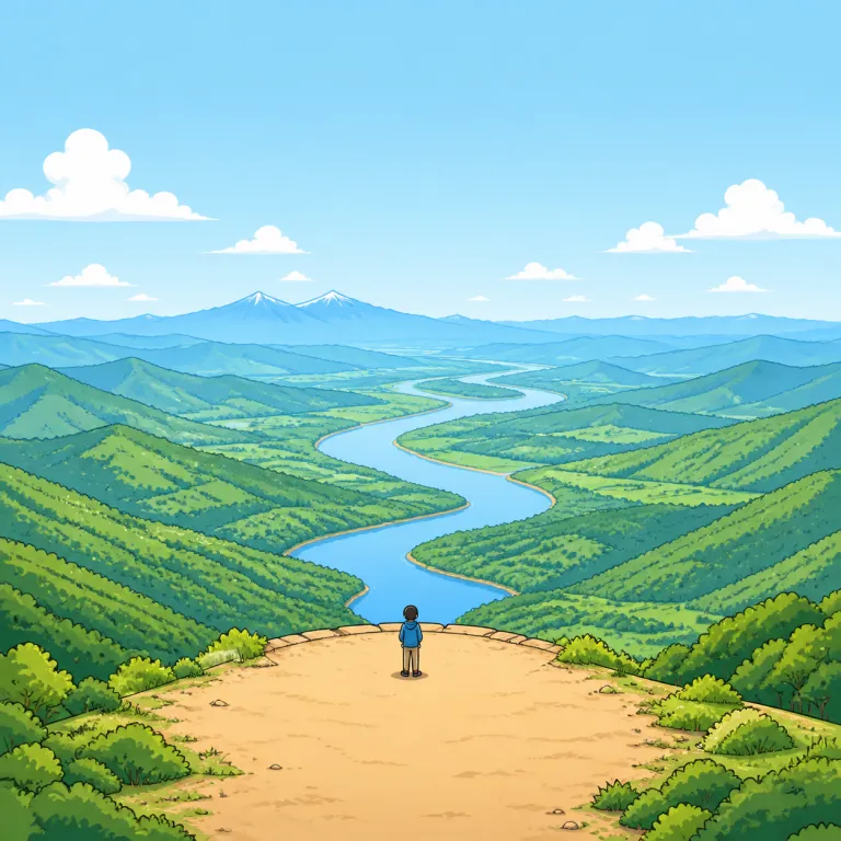 outlook（見晴らし・noun）の覚え方イラスト