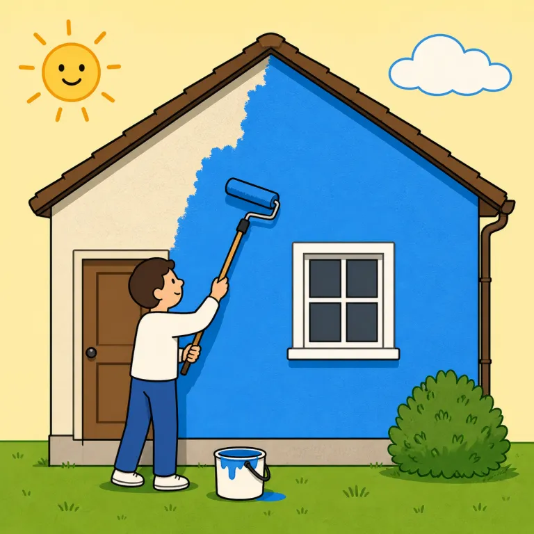 outside（外の・adjective）の覚え方イラスト