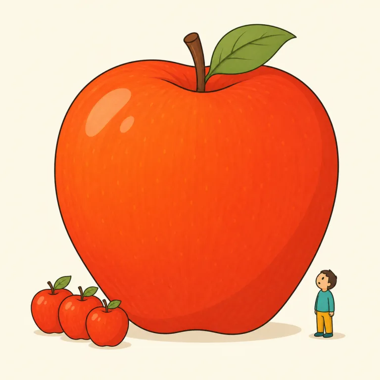 outsized（非常に大きい、過大な・形容詞）の覚え方イラスト — out + sized と見て、「サイズが外にはみ出すほど」と捉えると覚えやすい