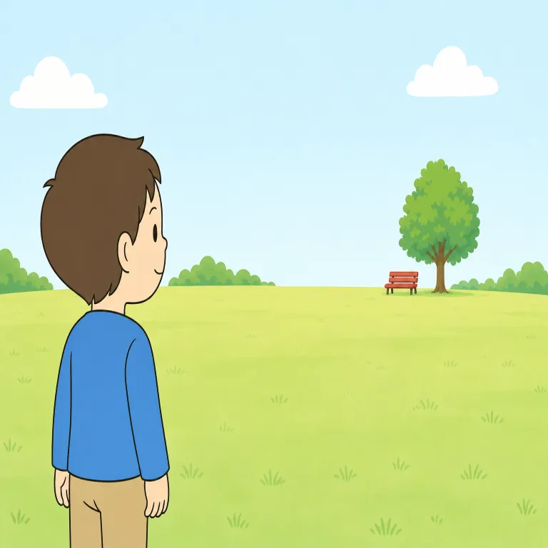 over there（あそこ・副詞）の覚え方イラスト — まず there が「そこ」
