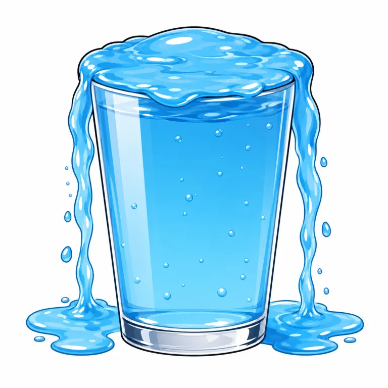 overflow（あふれ出ること・noun）の覚え方イラスト