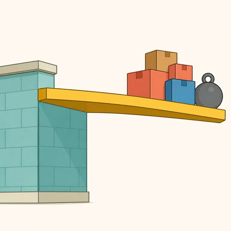 overhang（張り出し; （負債・在庫などの）重荷、残存分・noun）の覚え方イラスト