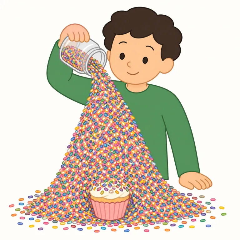 overly（過度に・副詞）の覚え方イラスト — overly は over「行きすぎて」+ -ly と見れば覚えやすい