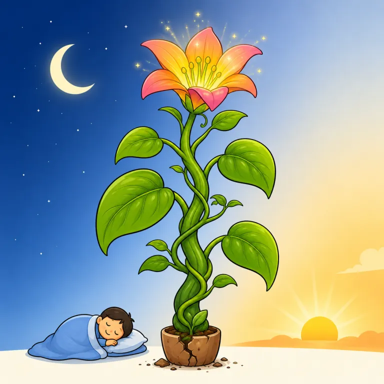 overnight（一夜にして・adverb）の覚え方イラスト