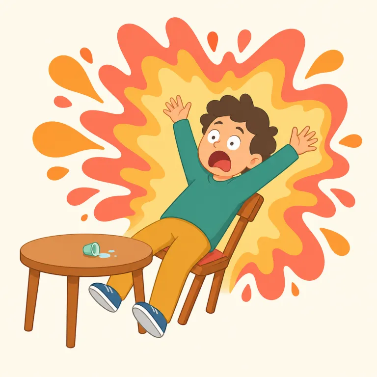 overreaction（過剰反応・名詞）の覚え方イラスト — over + reaction の直球な合成語