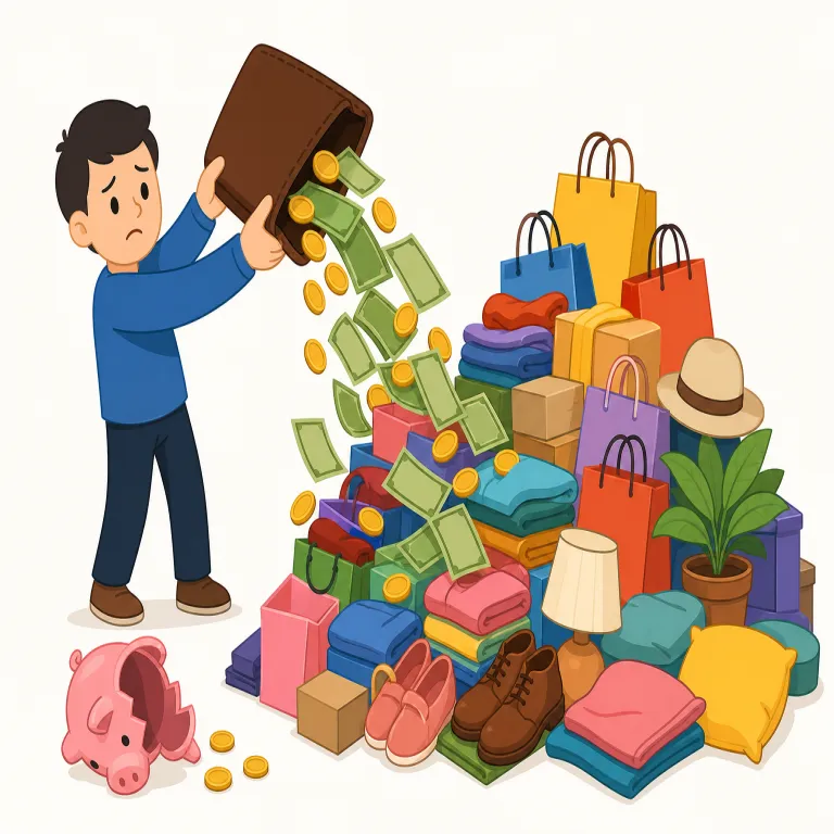 overspendingの覚え方イラスト