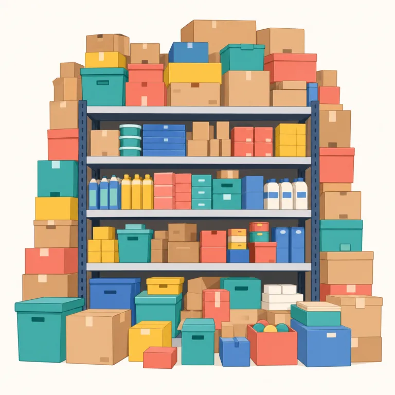 overstock（過剰在庫・noun）の覚え方イラスト