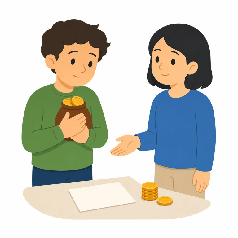 owe（〜に負っている、〜に借りがある・動詞）の覚え方イラスト — owe は「相手に対して、まだ返すべきもの・認めるべきものが残っている」とまとめると覚えやすい語です