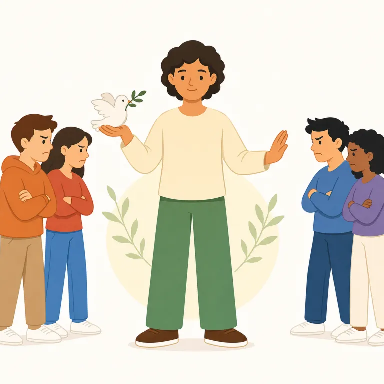 pacifist（平和主義者・名詞）の覚え方イラスト — pacifist は peace 系の語としてまとめて覚えると残りやすい