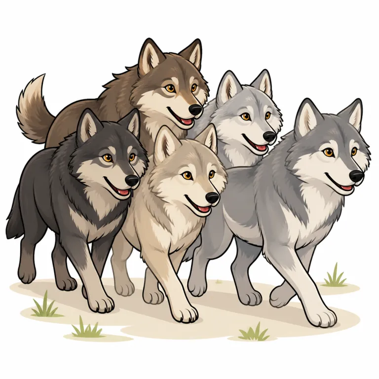 pack（群れ・noun）の覚え方イラスト