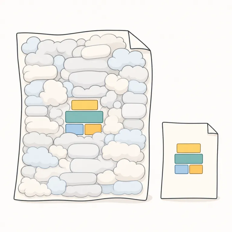 padding（（文章などの）水増し、無駄な言葉・noun）の覚え方イラスト