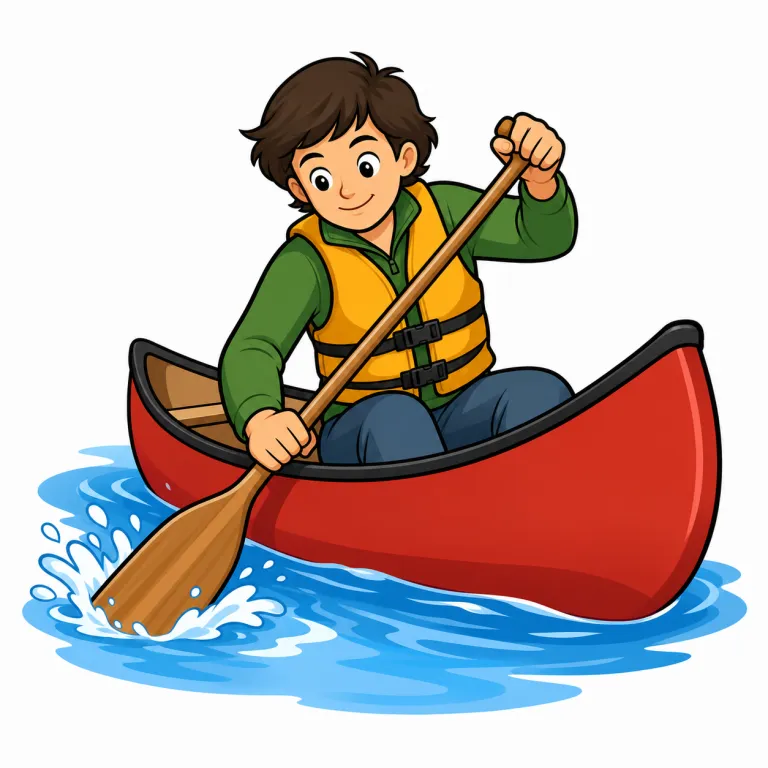 paddle（（カヌーなどを）こぐ・verb）の覚え方イラスト