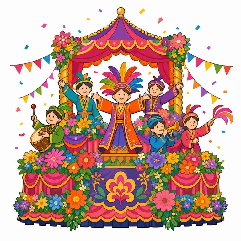 pageant（華やかな催し・noun）の覚え方イラスト