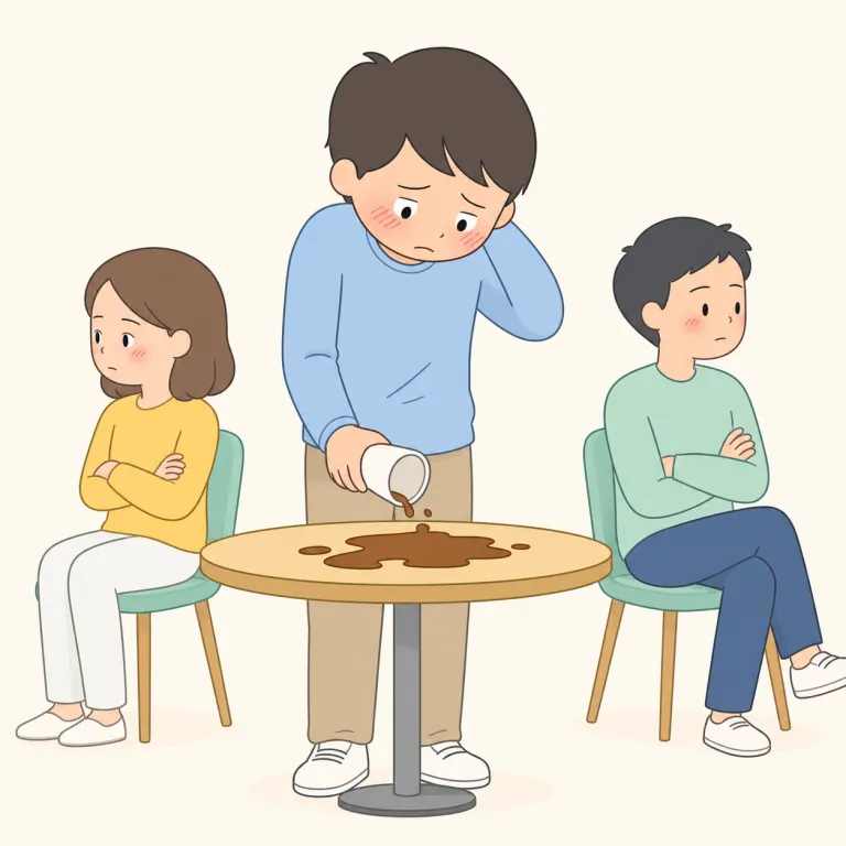 painful（気まずい・adjective）の覚え方イラスト