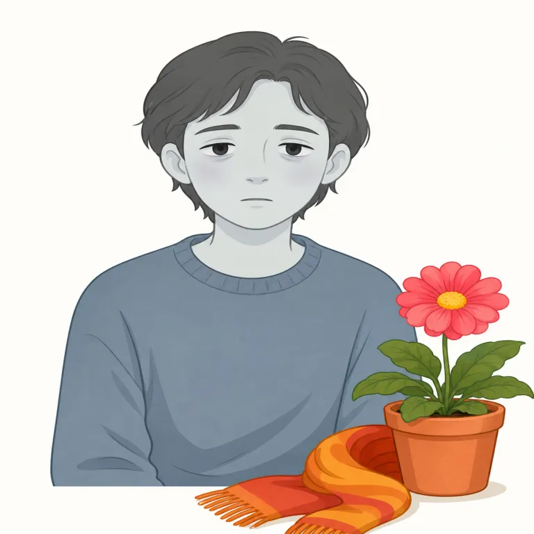 pallid（青白い・形容詞）の覚え方イラスト — pale（青白い）を少し硬く、描写的にした語だと思うと覚えやすいです