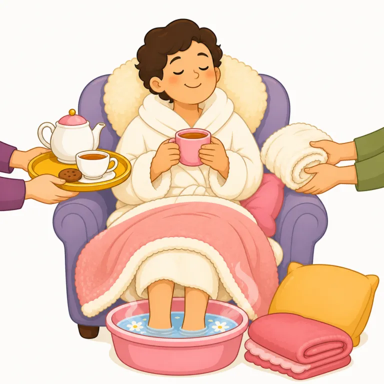 pampering（甘やかし、手厚い世話・名詞）の覚え方イラスト — pampering はまず動詞 pamper「甘やかす・ぜいたくに扱う」を押さえ、-ing で「そうすること」と見れば定着しやすいです