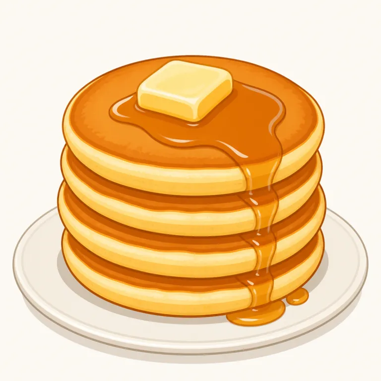 pancake（パンケーキ・名詞）の覚え方イラスト