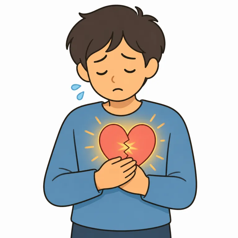 pang（心の痛み・noun）の覚え方イラスト
