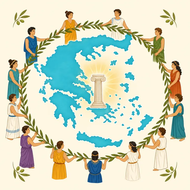 panhellenic（全ギリシャの・形容詞）の覚え方イラスト — pan- は all を表す形で、pandemic や pan-American の pan と同じ