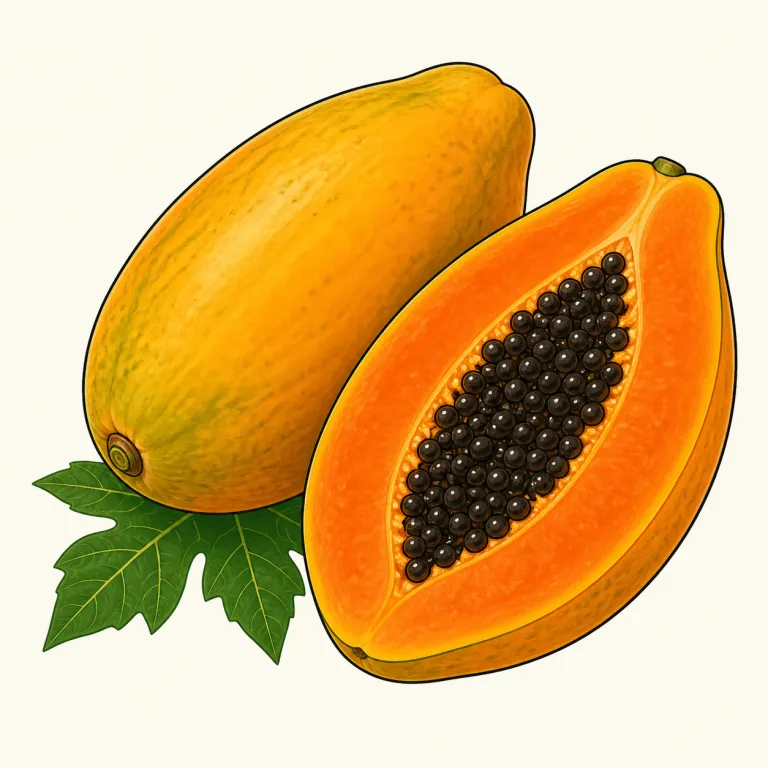papaya（パパイヤ・名詞）の覚え方イラスト