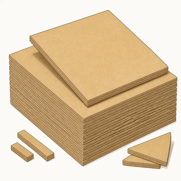 paperboard（板紙・名詞）の覚え方イラスト — このエントリの paperboard は、日常的な「厚紙」そのものではなく、包装・製紙・印刷の分野で材料名として使う「板紙」を指します
