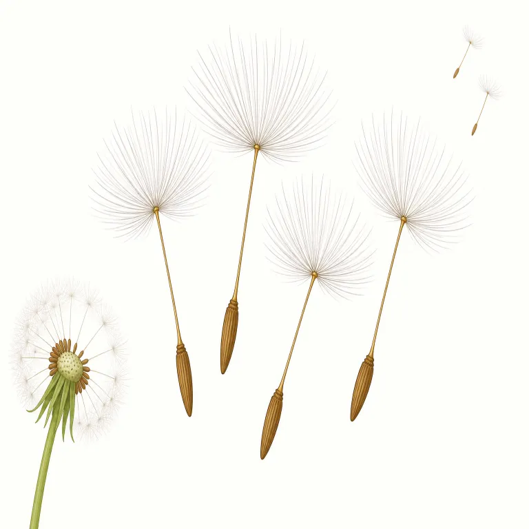 pappus（冠毛・名詞）の覚え方イラスト — この意味の pappus は植物学の用語で、キク科などの果実の先端につく毛状・剛毛状・鱗片状の構造を指します