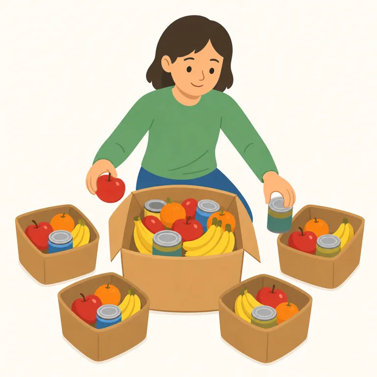 parcel out（分配する・句動詞）の覚え方イラスト — parcel はまず「小包」で覚えると残りやすいです