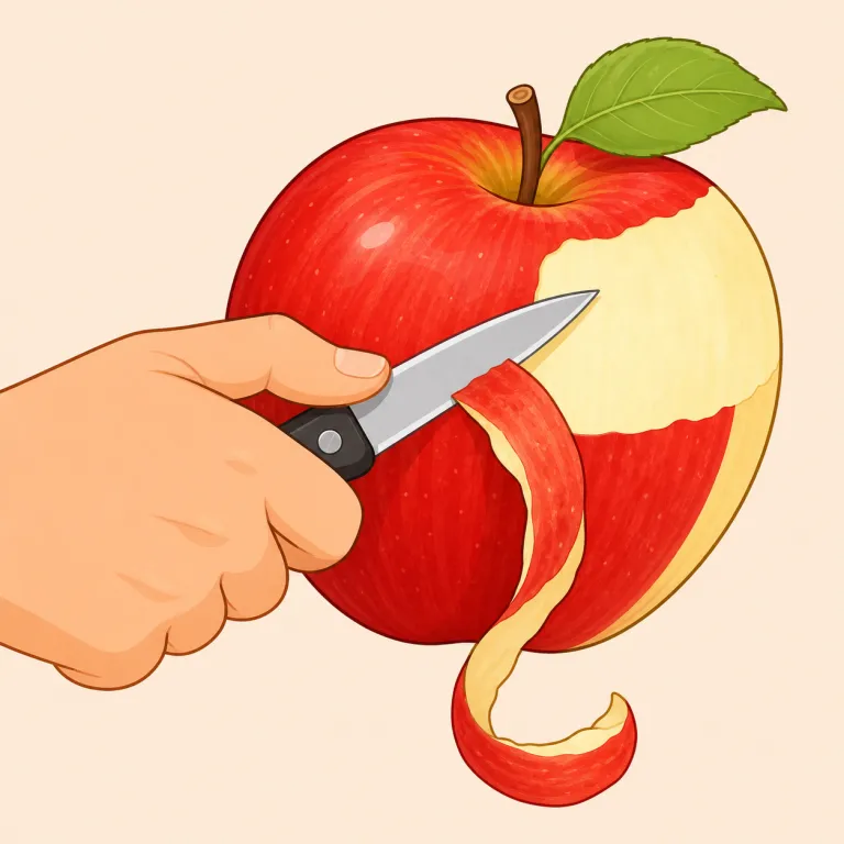 pare（削り取る、（皮を）むく、削減する・動詞）の覚え方イラスト — pare は「少しずつそぎ落として、必要最小限にする」と一本化して覚えると残りやすい