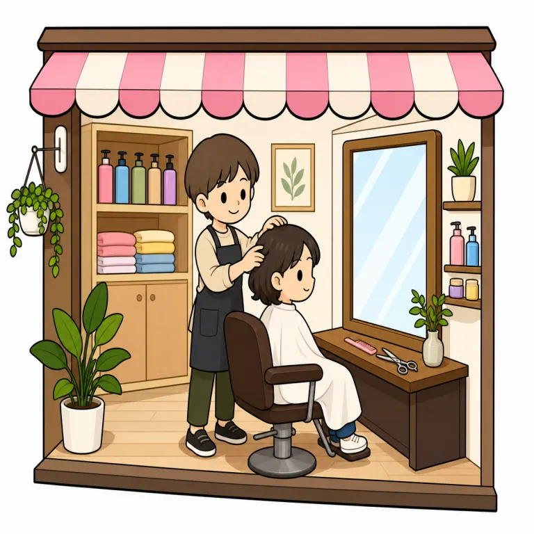 parlor（店、営業室・noun）の覚え方イラスト