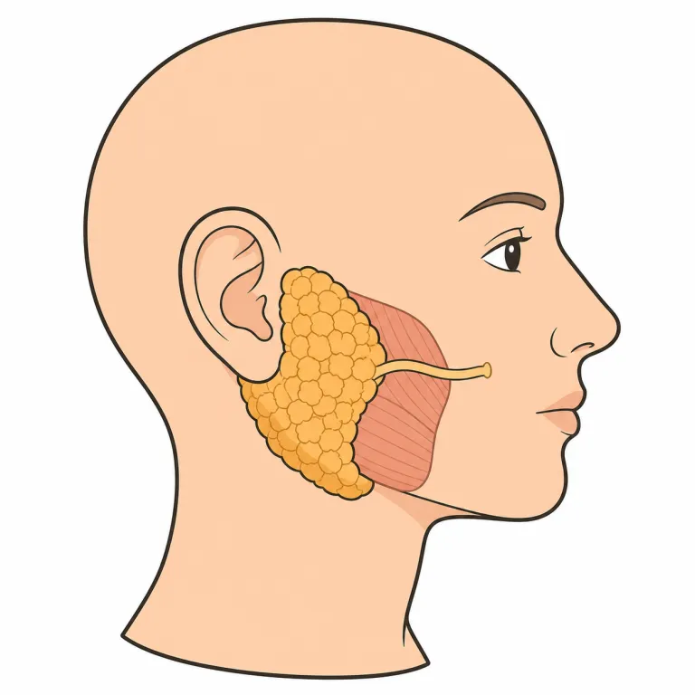 parotid（耳下腺・noun）の覚え方イラスト