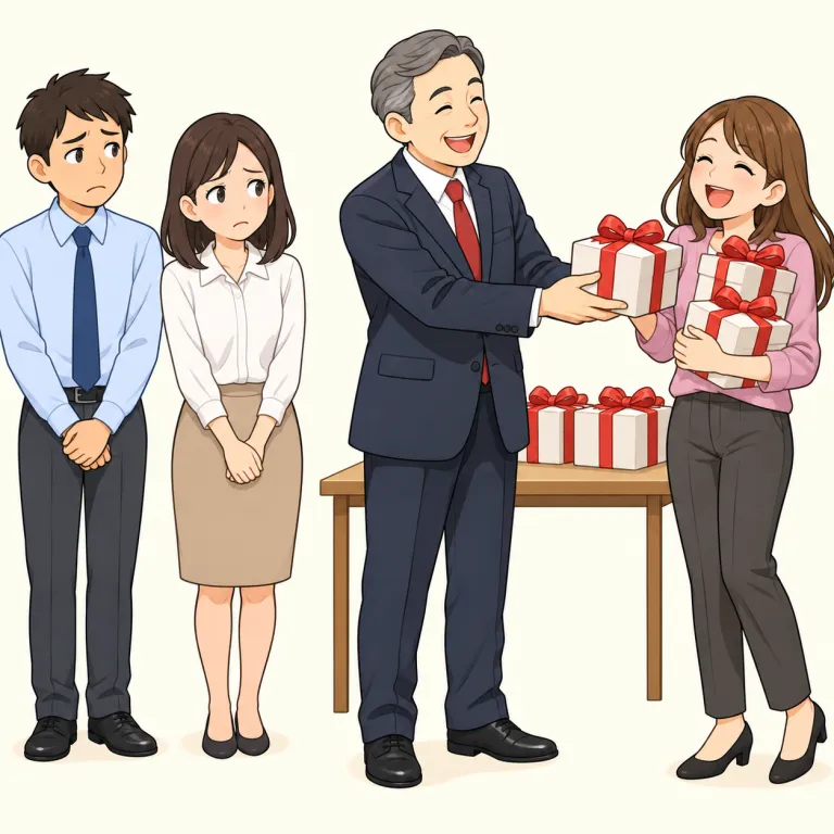 partial（偏った/えこひいきの・adjective）の覚え方イラスト