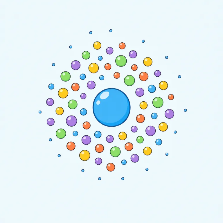 particle（粒子・名詞）の覚え方イラスト — この意味の particle は、文法の「助詞」とは別に、物や物質を構成するごく小さな一単位を指します