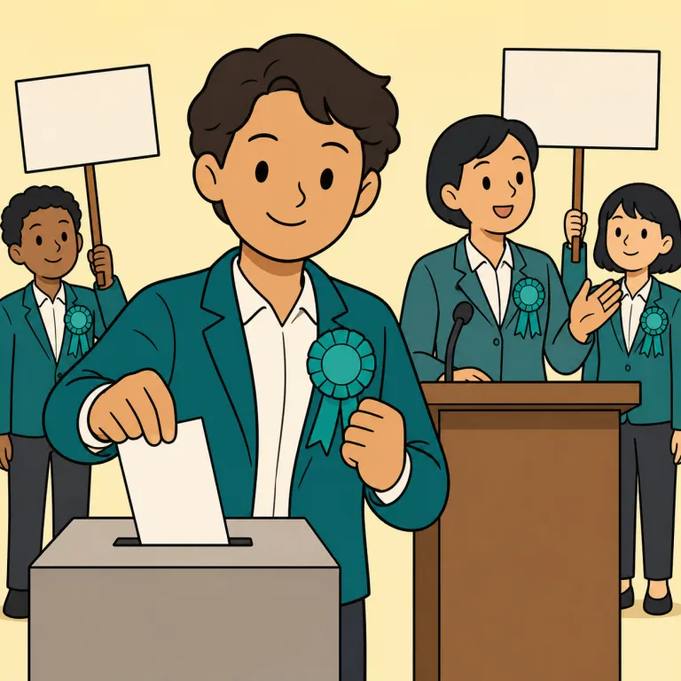 partisan（支持者、党員・noun）の覚え方イラスト
