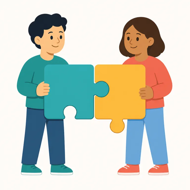 partnership（提携、協力関係・名詞）の覚え方イラスト — partner を知っていれば、その「相手・共同で動く人」に -ship が付いて「そういう関係そのもの」と捉えると覚えやすいです