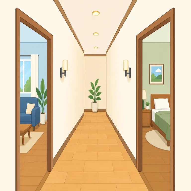 passageway（通路・名詞）の覚え方イラスト — passageway は passage（通過・通り抜け）+ way（道）で、「人が通っていくための道」と分けると定着しやすいです