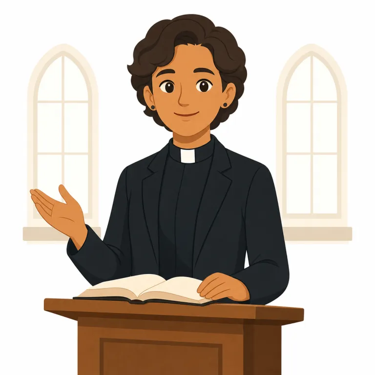 pastor（牧師・名詞）の覚え方イラスト — このエントリでは pastor を「牧師」として覚える