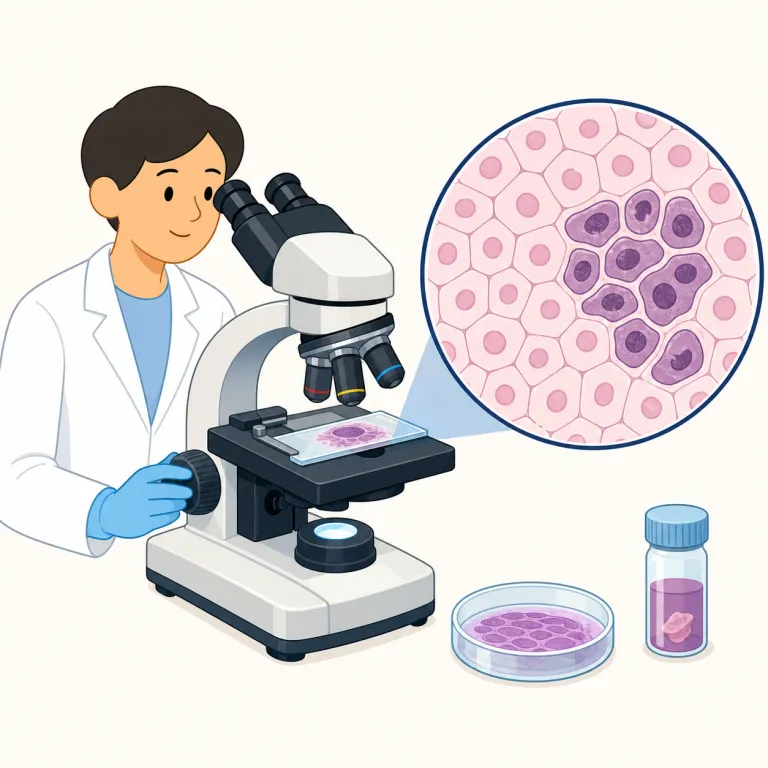 pathology（病理学・noun）の覚え方イラスト