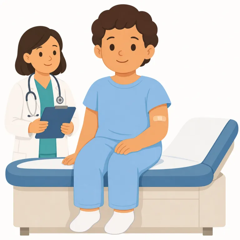 patient（患者・名詞）の覚え方イラスト — 名詞 patient は「治す側」ではなく「診てもらう側」という役割で覚えると使いやすいです