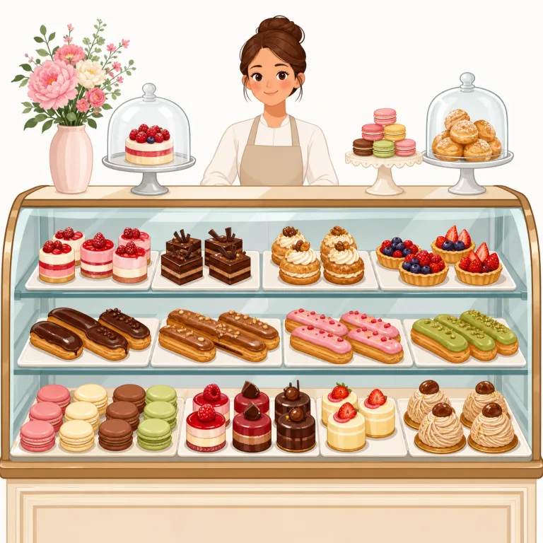 patisserie（パティスリー・名詞）の覚え方イラスト — pastry を知っていると覚えやすい語です