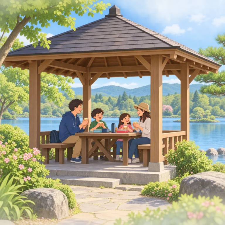 pavilion（東屋・noun）の覚え方イラスト