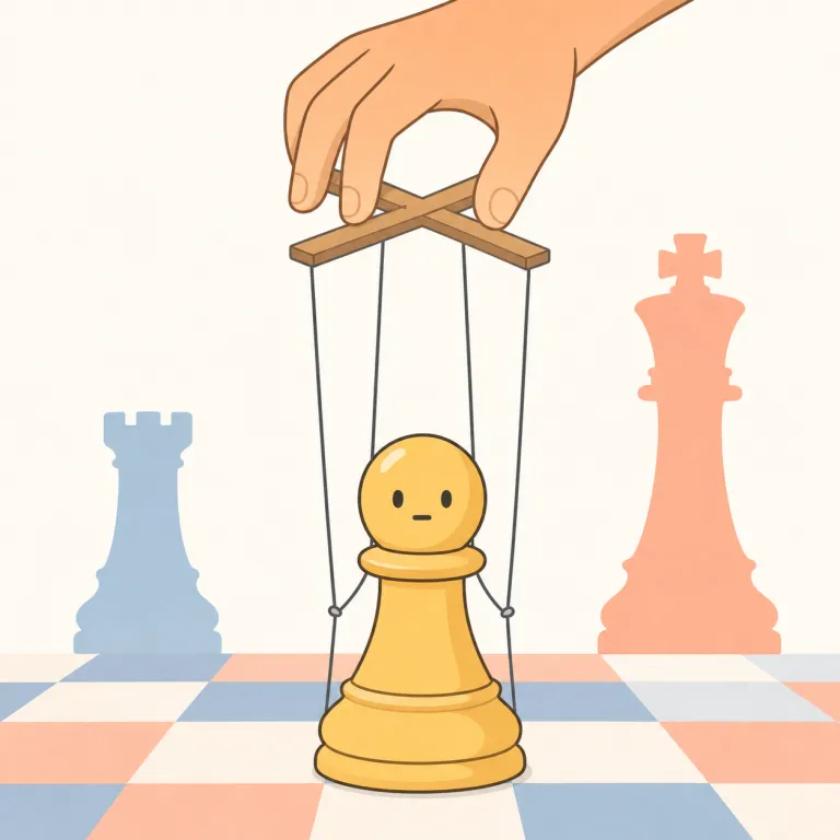 pawn（手先、駒・noun）の覚え方イラスト