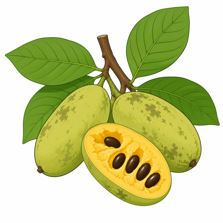 pawpaw（ポポー（北米原産の果実）・noun）の覚え方イラスト