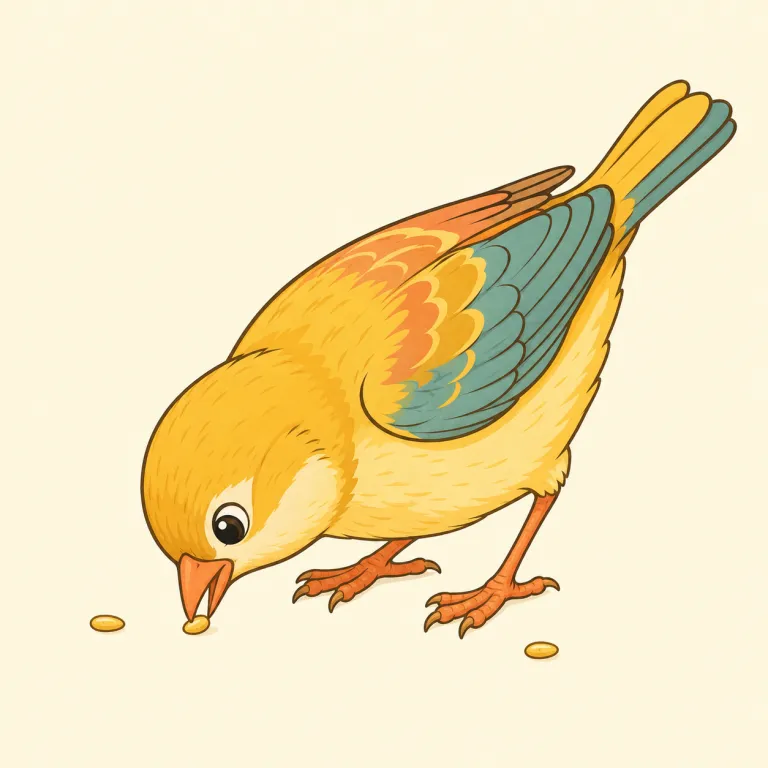 peck（つつく・名詞）の覚え方イラスト — peck は鳥のくちばしが「コツコツ」と小さく素早く当たる動作を表す
