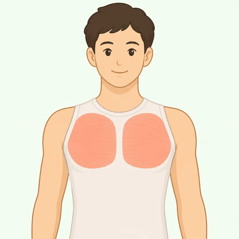 pectoral（胸の、胸部の・形容詞）の覚え方イラスト — pectoral は日常語の chest ではなく、解剖・運動・動物学で「胸に属する」と整理して覚えると残りやすいです